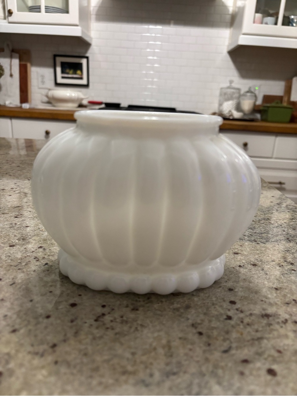 White Decorative Milk Glass Accent Vase - Classic Home Accents